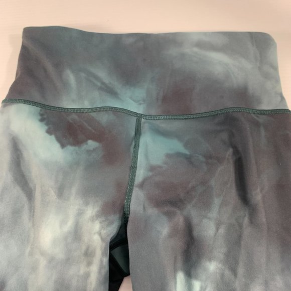 Athleta Womens Leggings Size Small Elation 7/8 Tight Ice Dye Printed Green Black - Picture 2 of 7
